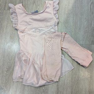 Pink ballet leotard and tights set